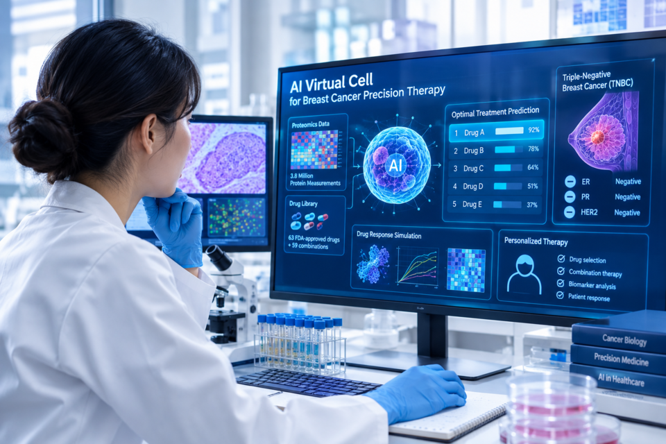 AI 가상세포, 삼중음성유방암 최적 치료제 찾는다